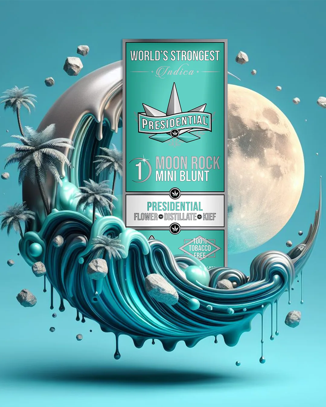 Presidential Classic single mini blunt packaging with illustrated label artwork