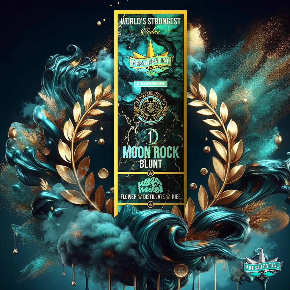 Presidential Whoa Si Whoa blunt packaging with illustrated label artwork